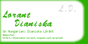 lorant dianiska business card