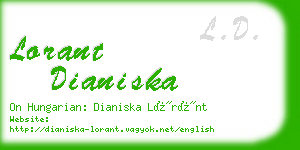 lorant dianiska business card